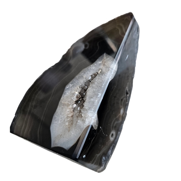 Agate Polished Bookends Dark Brown & Criystal 5,8 Lbs - Picture 4 of 9